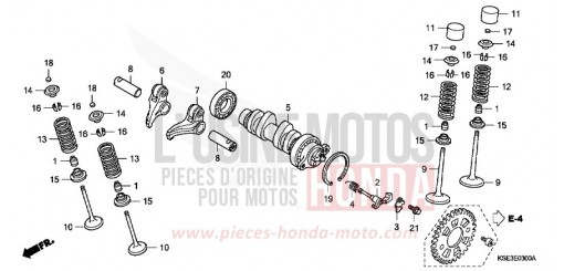 ARBRE A CAMES/SOUPAPE CRF150R8 de 2008